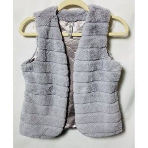 Beautees Girls Faux Fur Vest Size XL Gray